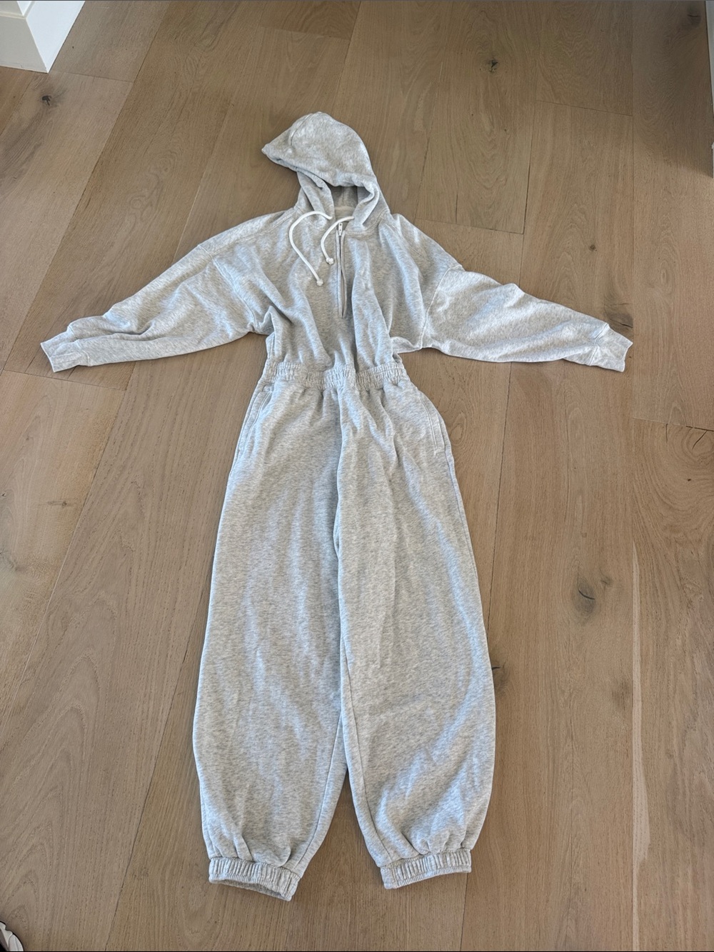 Abercrombie & Fitch Light Gray Hooded Jumpsuit